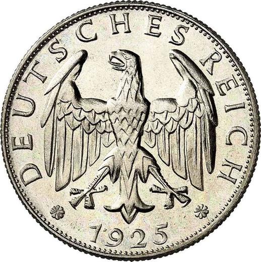 Аверс монеты - 2 рейхсмарки 1925 года D - цена серебряной монеты - Германия, Bеймарская республика