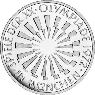 Аверс монеты - 10 марок 1972 года D "XX летние Олимпийские игры" - цена серебряной монеты - Германия, ФРГ