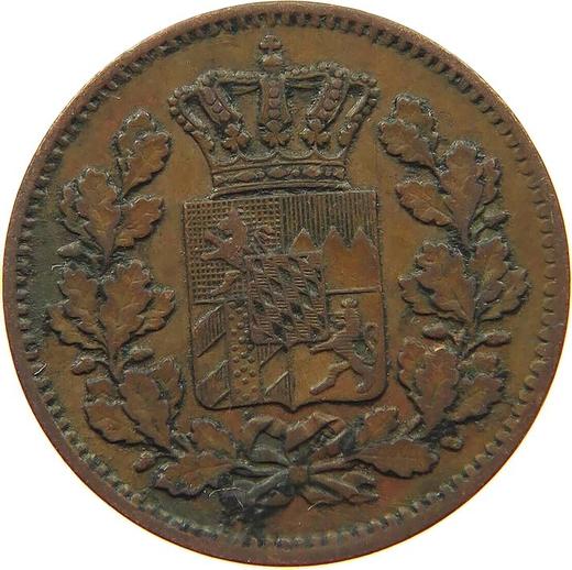 Аверс монеты - 2 пфеннига 1859 года - цена  монеты - Бавария, Максимилиан II