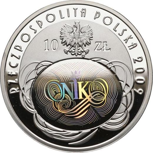 Anverso 10 eslotis 2009 MW UW "90 aniversario de la fundación de la Cámara de Control" - valor de la moneda de plata - Polonia, República moderna