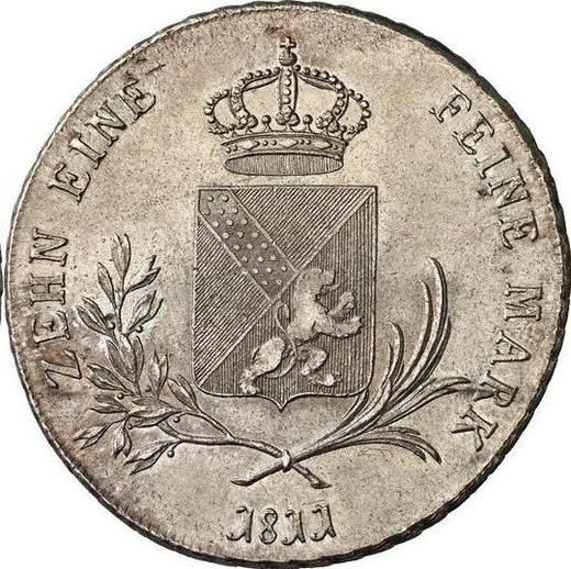 Reverso Tálero 1811 B - valor de la moneda de plata - Baden, Carlos Federico