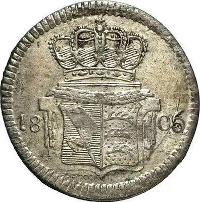 Reverso 3 kreuzers 1806 "Tipo 1804-1806" - valor de la moneda de plata - Wurtemberg, Federico I