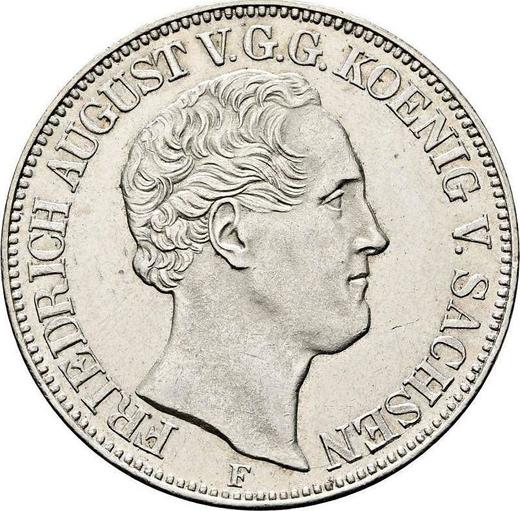 Аверс монеты - Талер 1851 года F - цена серебряной монеты - Саксония-Альбертина, Фридрих Август II