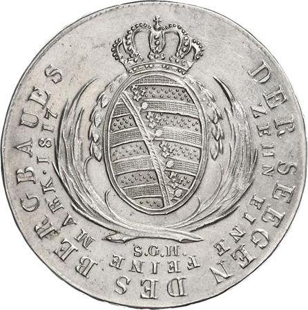 Rewers monety - Talar 1817 S.G.H. "Górniczy" - cena srebrnej monety - Saksonia-Albertyna, Fryderyk August I