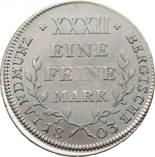 Реверс монеты - Полталера 1803 года R - цена серебряной монеты - Берг, Максимилиан I