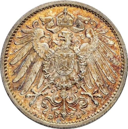 Reverso 1 marco 1905 D "Tipo 1891-1916" - valor de la moneda de plata - Alemania, Imperio alemán