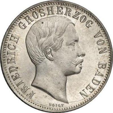 Аверс монеты - 1/2 гульдена 1856 года "Тип 1856-1867" - цена серебряной монеты - Баден, Фридрих I