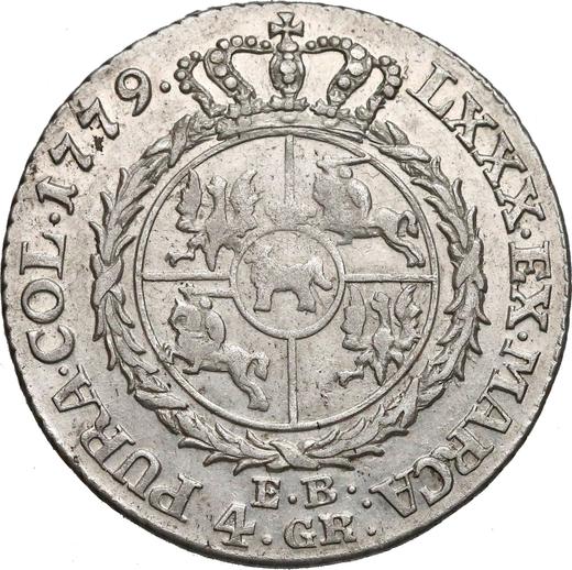 Rewers monety - Złotówka (4 groszy) 1779 EB - cena srebrnej monety - Polska, Stanisław II August