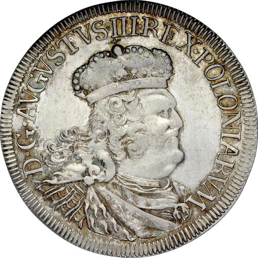 Аверс монеты - Пробная Двузлотовка (8 грошей) 1760 года REOE "Гданьская" Изогнутый герб - цена серебряной монеты - Польша, Август III