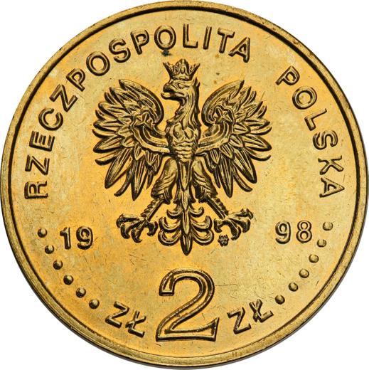 Аверс монеты - 2 злотых 1998 года MW RK "XVIII зимние Олимпийские игры - Нагано 1998" - цена  монеты - Польша, III Республика после деноминации