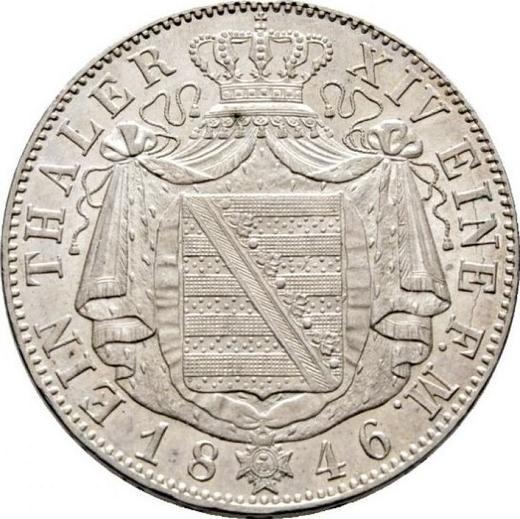 Reverso Tálero 1846 F - valor de la moneda de plata - Sajonia, Federico Augusto II