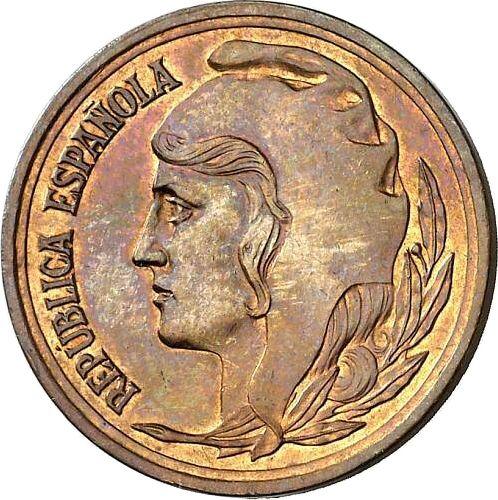 Аверс монеты - Пробные 10 сентимо 1937 года Пьедфорт - цена  монеты - Испания, II Республика