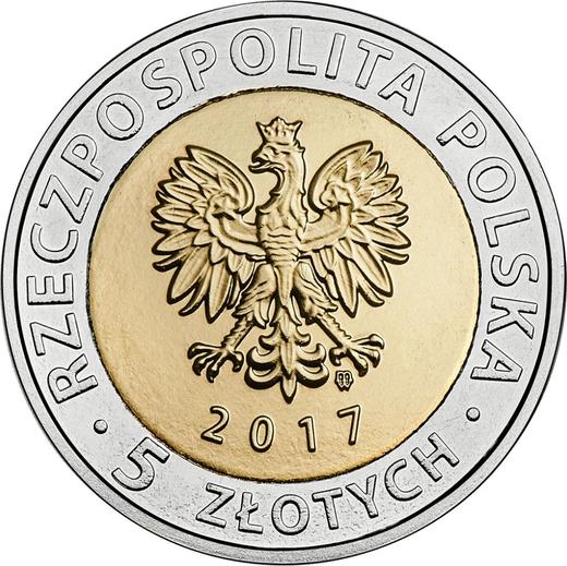 Avers 5 Zlotych 2017 MW "Zentrale Industrieregion" - Münze Wert - Polen, III Republik Polen nach Stückelung