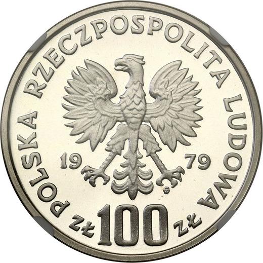 Anverso 100 eslotis 1979 MW "Henryk Wieniawski" Plata - valor de la moneda de plata - Polonia, República Popular