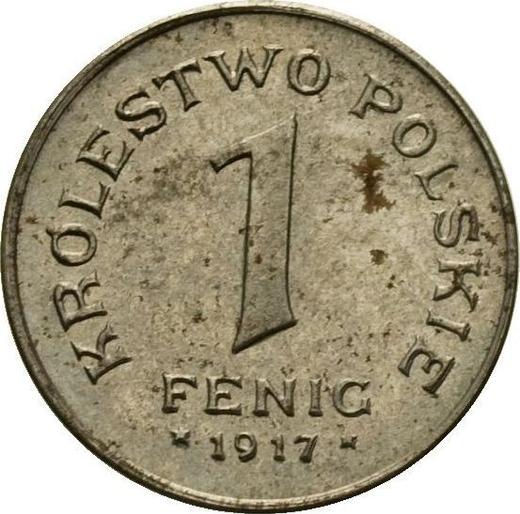 Реверс монеты - 1 пфенниг 1917 года FF - цена  монеты - Польша, Королевство Польское