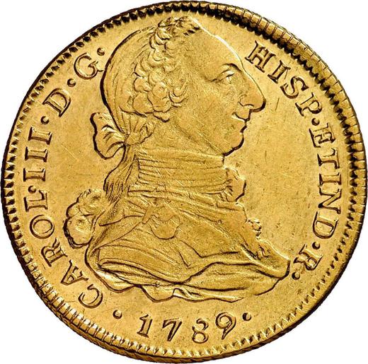 Anverso 4 escudos 1789 IJ - valor de la moneda de oro - Perú, Carlos III