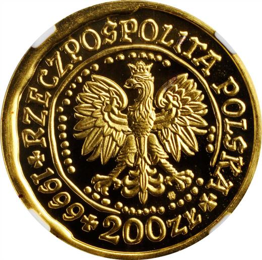 Аверс монеты - 200 злотых 1999 года MW NR "Орлан-белохвост" - цена золотой монеты - Польша, III Республика после деноминации