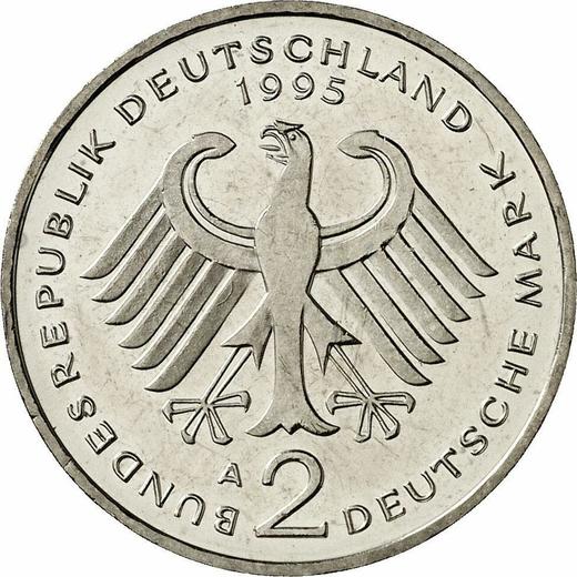 Rewers monety - 2 marki 1995 F "Franz Josef Strauss" - cena  monety - Niemcy, RFN