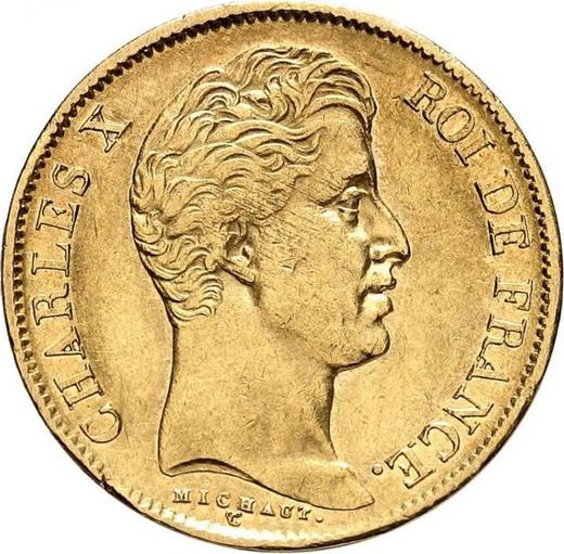 Anverso 40 francos 1830 MA "Tipo 1824-1830" Marsella - valor de la moneda de oro - Francia, Carlos X