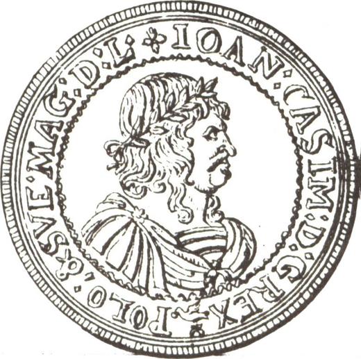 Аверс монеты - Пробная Злотовка (30 грошей) 1665 года AT - цена серебряной монеты - Польша, Ян II Казимир