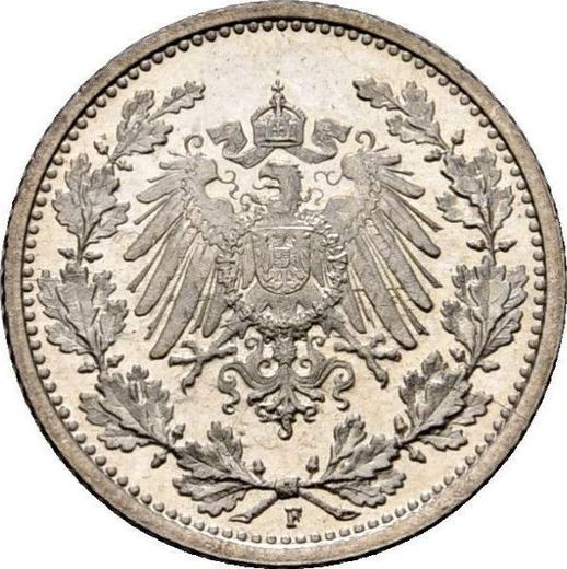 Reverso Medio marco 1906 F "Tipo 1905-1919" - valor de la moneda de plata - Alemania, Imperio alemán