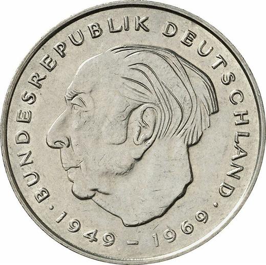 Awers monety - 2 marki 1977 D "Theodor Heuss" - cena  monety - Niemcy, RFN