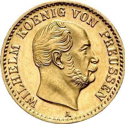 Аверс монеты - 1/2 кроны 1867 года A - цена золотой монеты - Пруссия, Вильгельм I