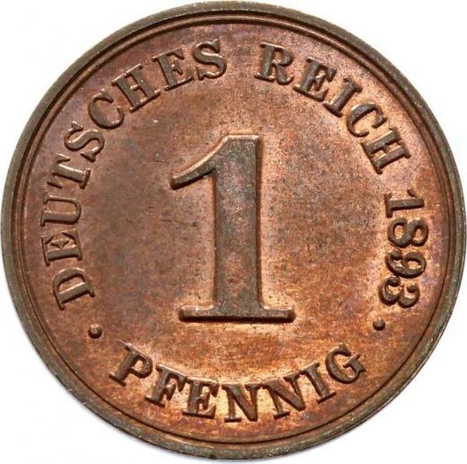 Awers monety - 1 fenig 1893 A "Typ 1890-1916" - cena  monety - Niemcy, Cesarstwo Niemieckie