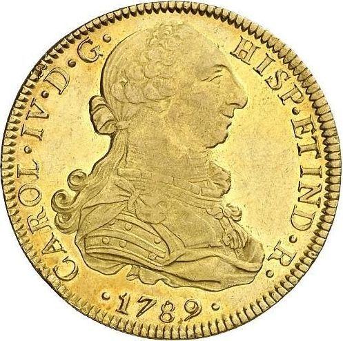 Anverso 8 escudos 1789 Mo FM - valor de la moneda de oro - México, Carlos IV