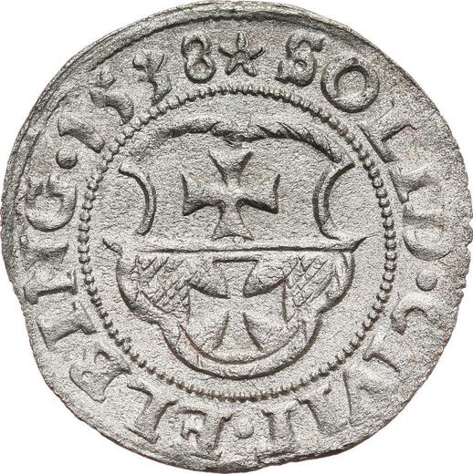 Аверс монеты - Шеляг 1538 года "Эльблонг" - цена серебряной монеты - Польша, Сигизмунд I Старый