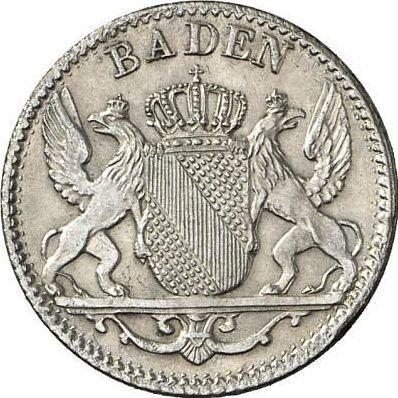 Awers monety - 3 krajcary 1848 - cena srebrnej monety - Badenia, Leopold