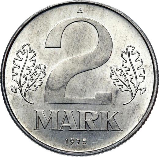 Anverso 2 marcos 1975 A - valor de la moneda  - Alemania, República Democrática Alemana (RDA)