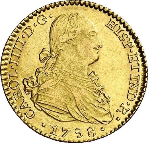 Awers monety - 2 escudo 1798 S CN - cena złotej monety - Hiszpania, Karol IV