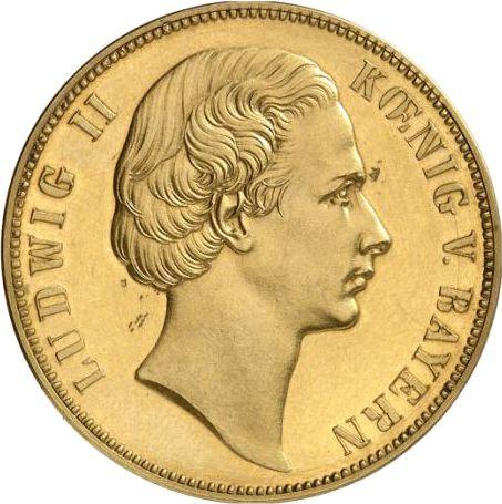 Аверс монеты - Талер 1871 года Односторонний оттиск Золото - цена золотой монеты - Бавария, Людвиг II