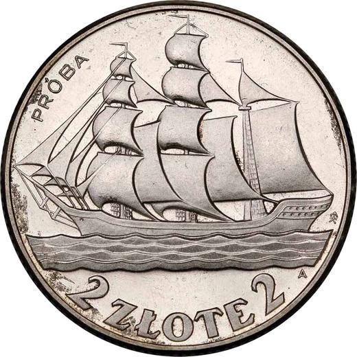 Reverso Pruebas 2 eslotis 1936 "Velero" Plata - valor de la moneda de plata - Polonia, Segunda República