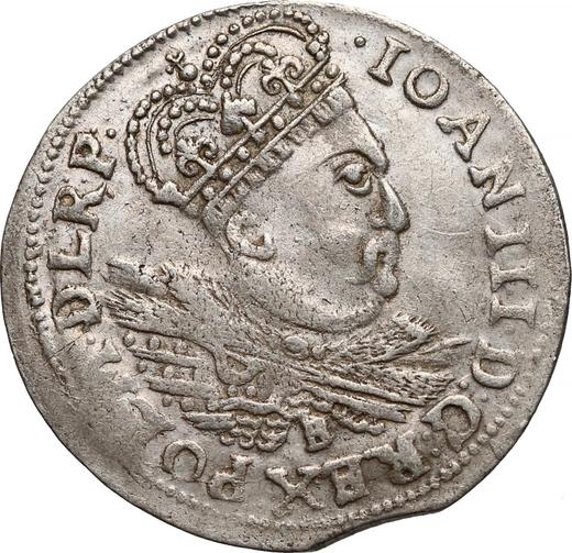 Anverso Szostak (6 groszy) 1685 C B "Retrato con corona" - valor de la moneda de plata - Polonia, Juan III Sobieski