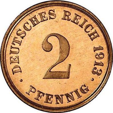 Obverse 2 Pfennig 1913 G "Type 1904-1916" -  Coin Value - Germany, German Empire