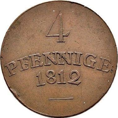 Реверс монеты - 4 пфеннига 1812 года - цена  монеты - Саксен-Веймар-Эйзенах, Карл Август