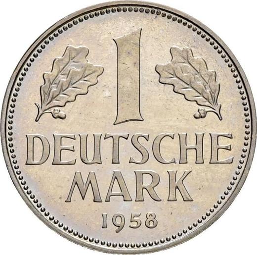 Аверс монеты - 1 марка 1958 года J - цена  монеты - Германия, ФРГ