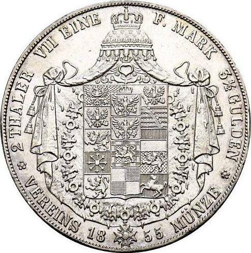 Reverso 2 táleros 1855 A - valor de la moneda de plata - Prusia, Federico Guillermo IV