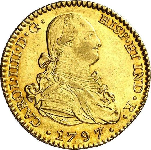 Аверс монеты - 2 эскудо 1797 года S CN - цена золотой монеты - Испания, Карл IV