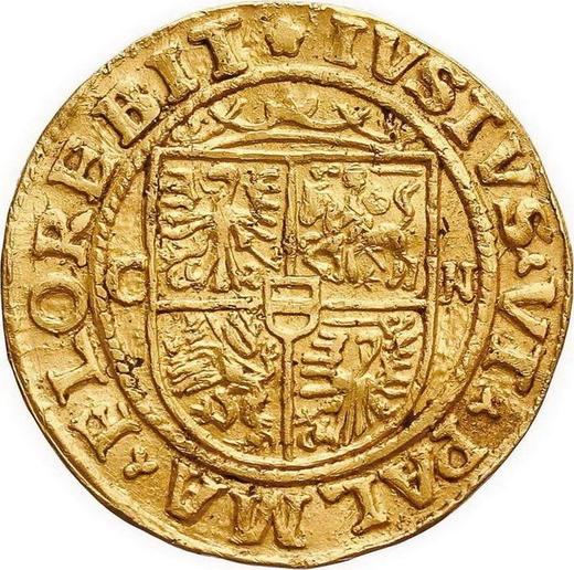 Реверс монеты - Дукат 1529 года CN - цена золотой монеты - Польша, Сигизмунд I Старый