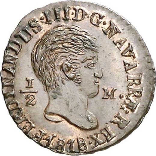Аверс монеты - 1/2 мараведи 1818 года PP - цена  монеты - Испания, Фердинанд VII