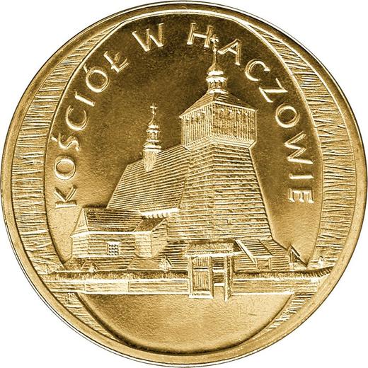 Reverso 2 eslotis 2006 MW UW "Iglesia en Haczów" - valor de la moneda  - Polonia, República moderna
