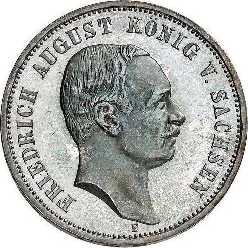 Аверс монеты - 3 марки 1908 года E "Саксония" - цена серебряной монеты - Германия, Германская Империя