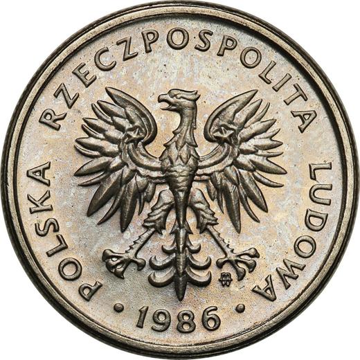 Аверс монеты - Пробные 2 злотых 1986 года MW Никель - цена  монеты - Польша, Народная Республика