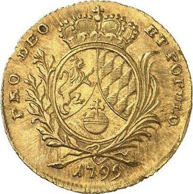 Реверс монеты - Дукат 1799 года - цена золотой монеты - Бавария, Максимилиан I