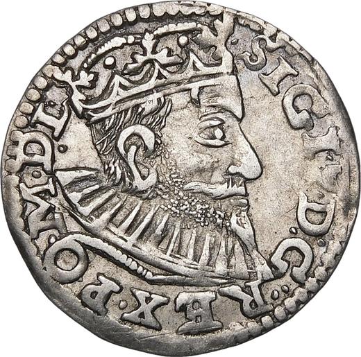 Аверс монеты - Трояк (3 гроша) 1594 года IF "Познаньский монетный двор" - цена серебряной монеты - Польша, Сигизмунд III Ваза