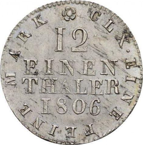 Rewers monety - 1/12 Thaler 1806 S.G.H. - cena srebrnej monety - Saksonia-Albertyna, Fryderyk August I