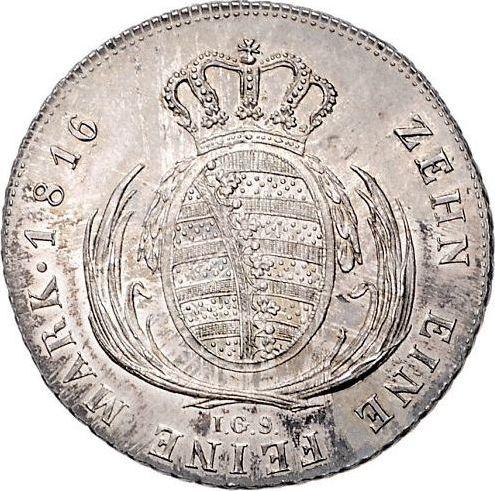 Reverso Tálero 1816 I.G.S. "Tipo 1806-1817" - valor de la moneda de plata - Sajonia, Federico Augusto I